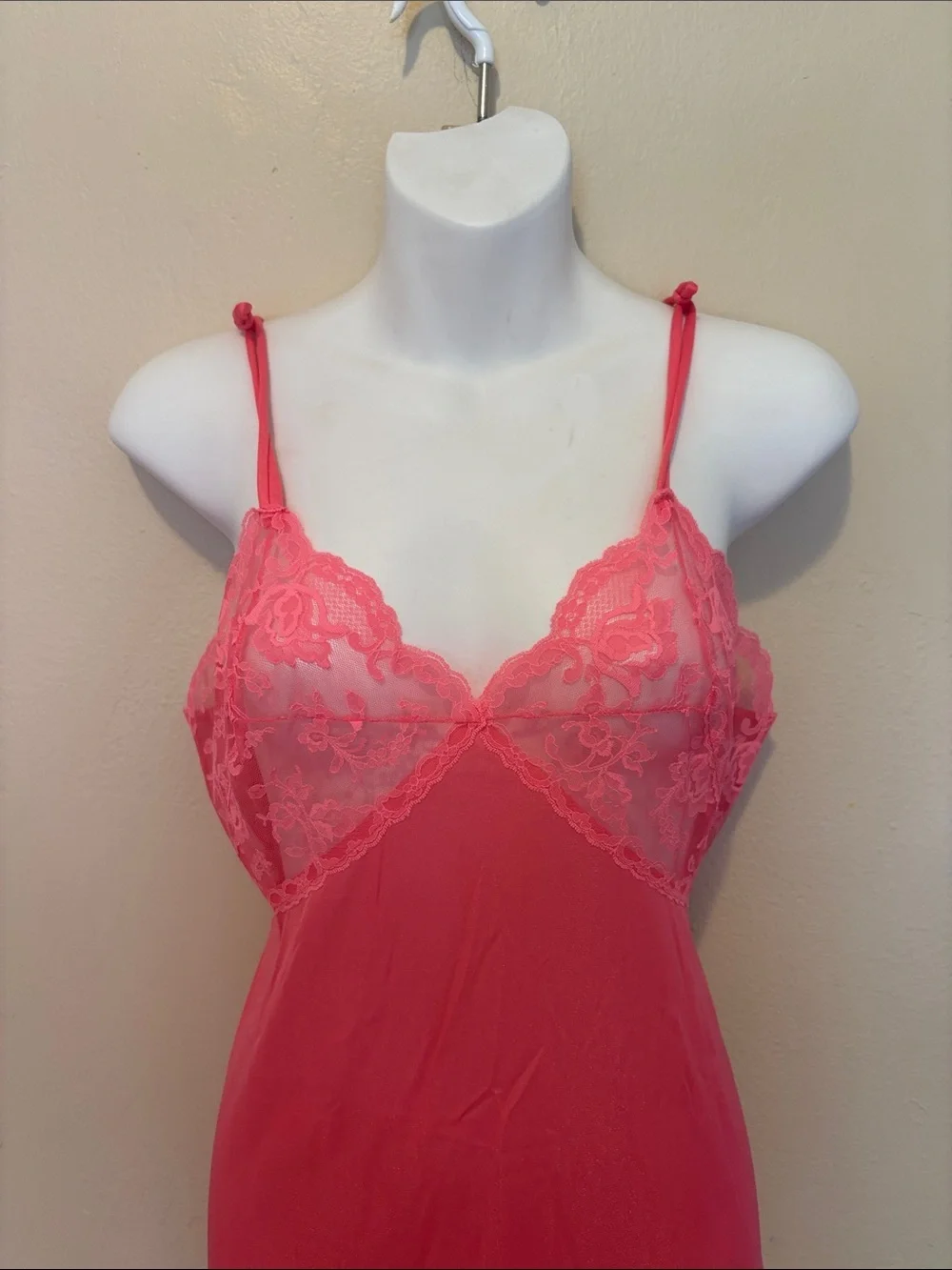 Pink Lace-Trim Long Slip Nightgown - Women